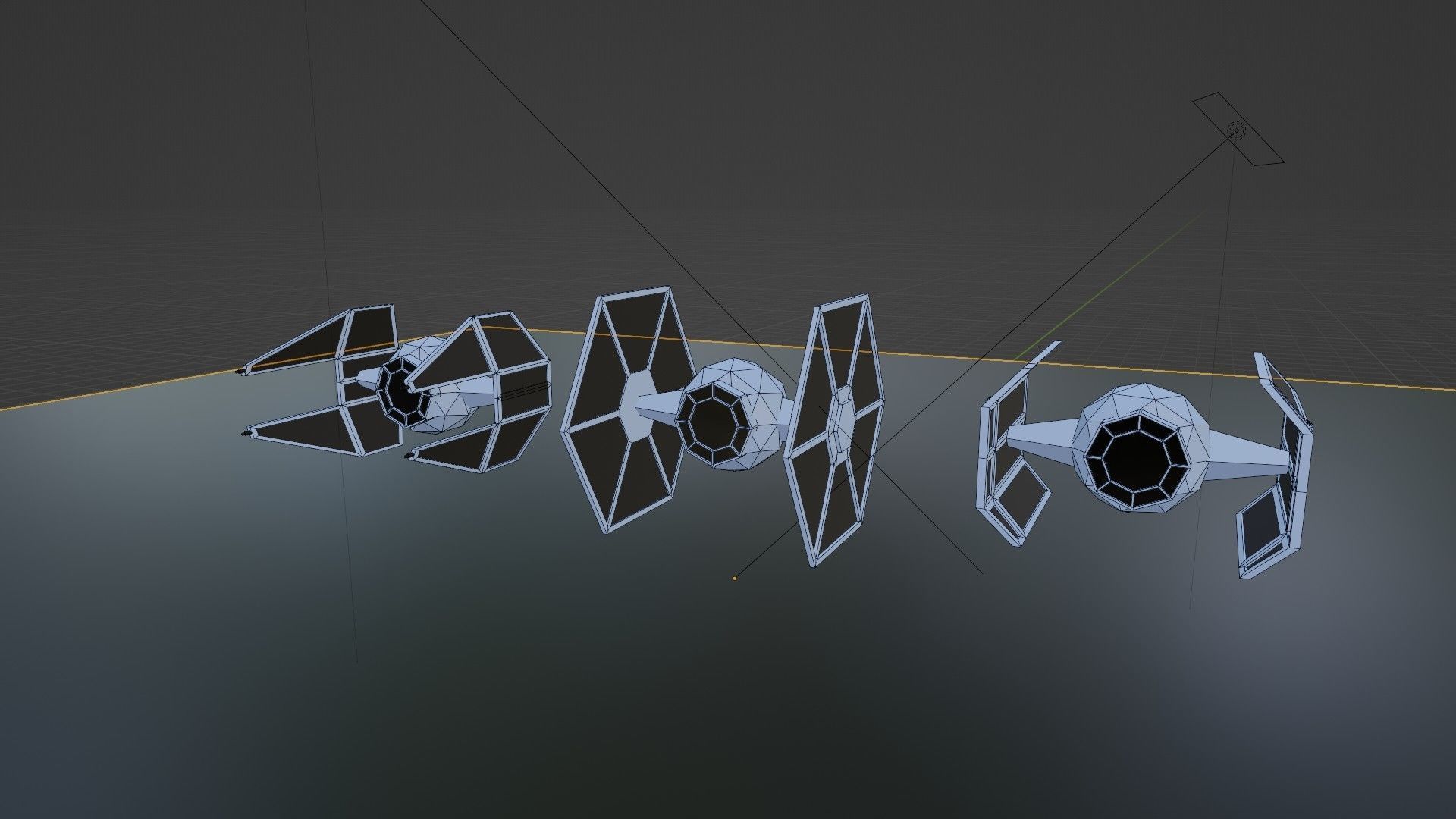 TIE FIGHTERS LOW POLY Low-poly 3D model_8