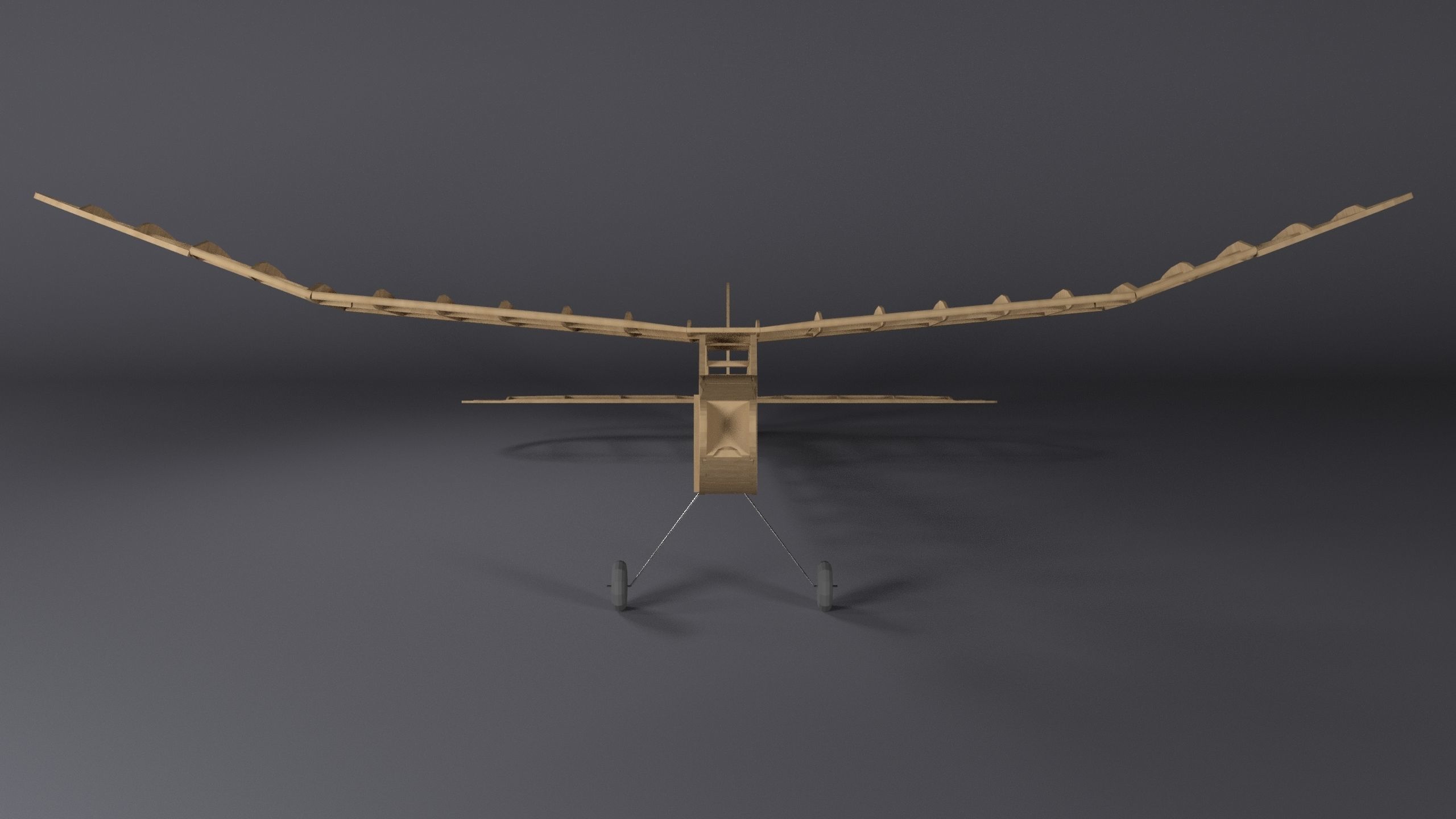 JABBERWOCK 125 EP Balsa Wood RC Plane Low-poly 3D model_1