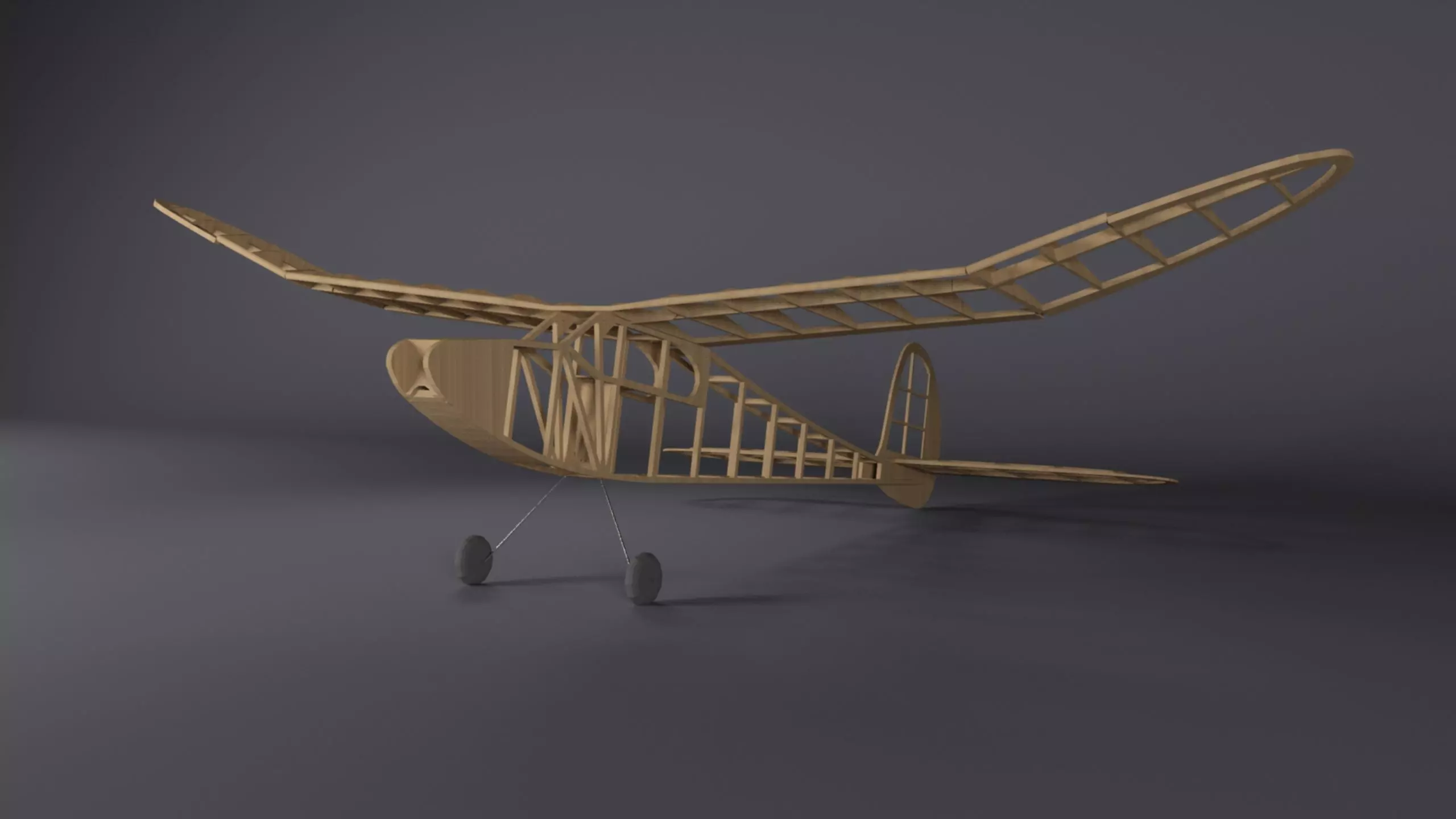 JABBERWOCK 125 EP Balsa Wood RC Plane Low-poly 3D model_0