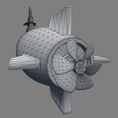 submarine Free low-poly 3D model