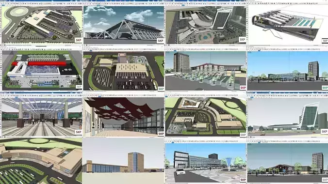Collection 15 Sketchup Terminal models 