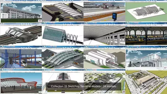 Collection 15 Sketchup Terminal models