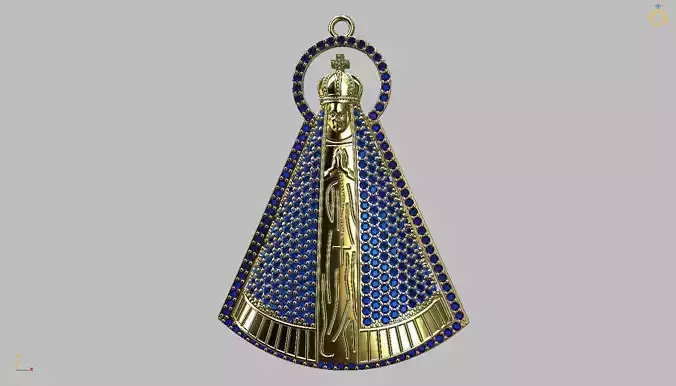 Our Lady of Aparecida Engraved Pendant -  Nossa Senhora - 50mm