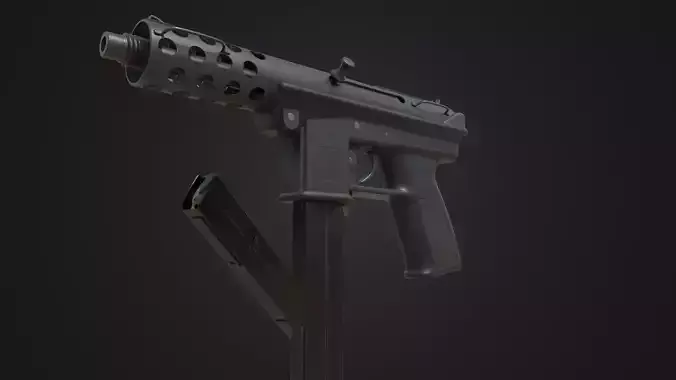 TEC 9 DC9 9mm pistol Low-poly 3D model