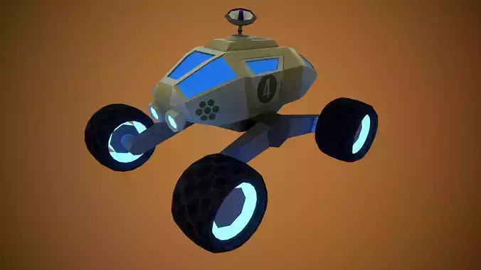 Rover for mars Low-poly 3D model