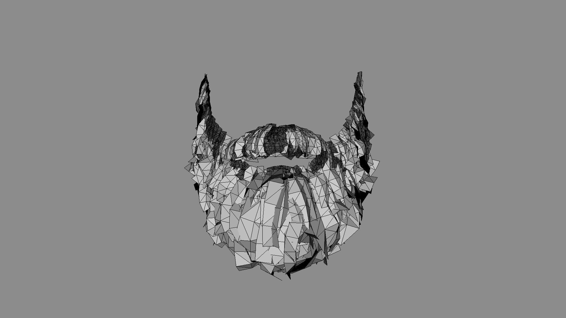 Knight beard low poly hair cards  Low-poly 3D model_3