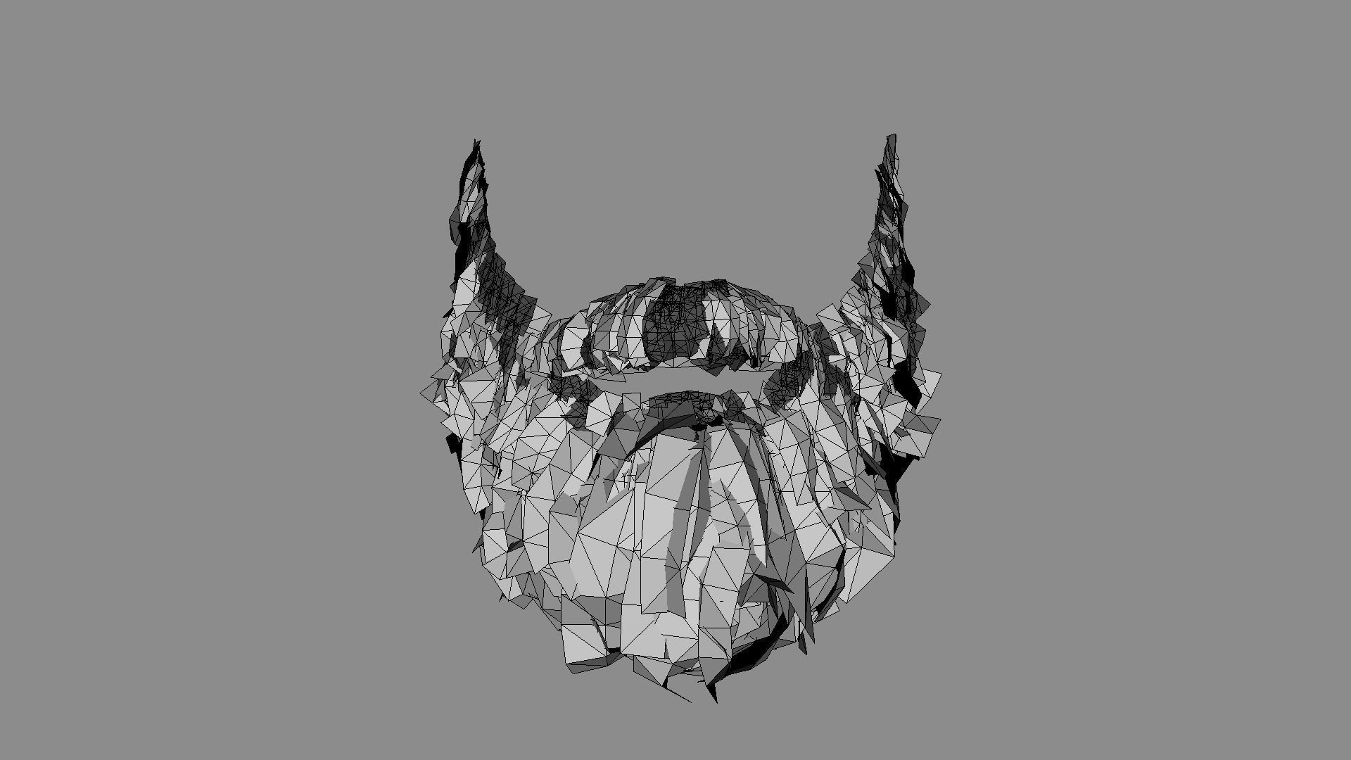 Knight beard low poly hair cards  Low-poly 3D model_6