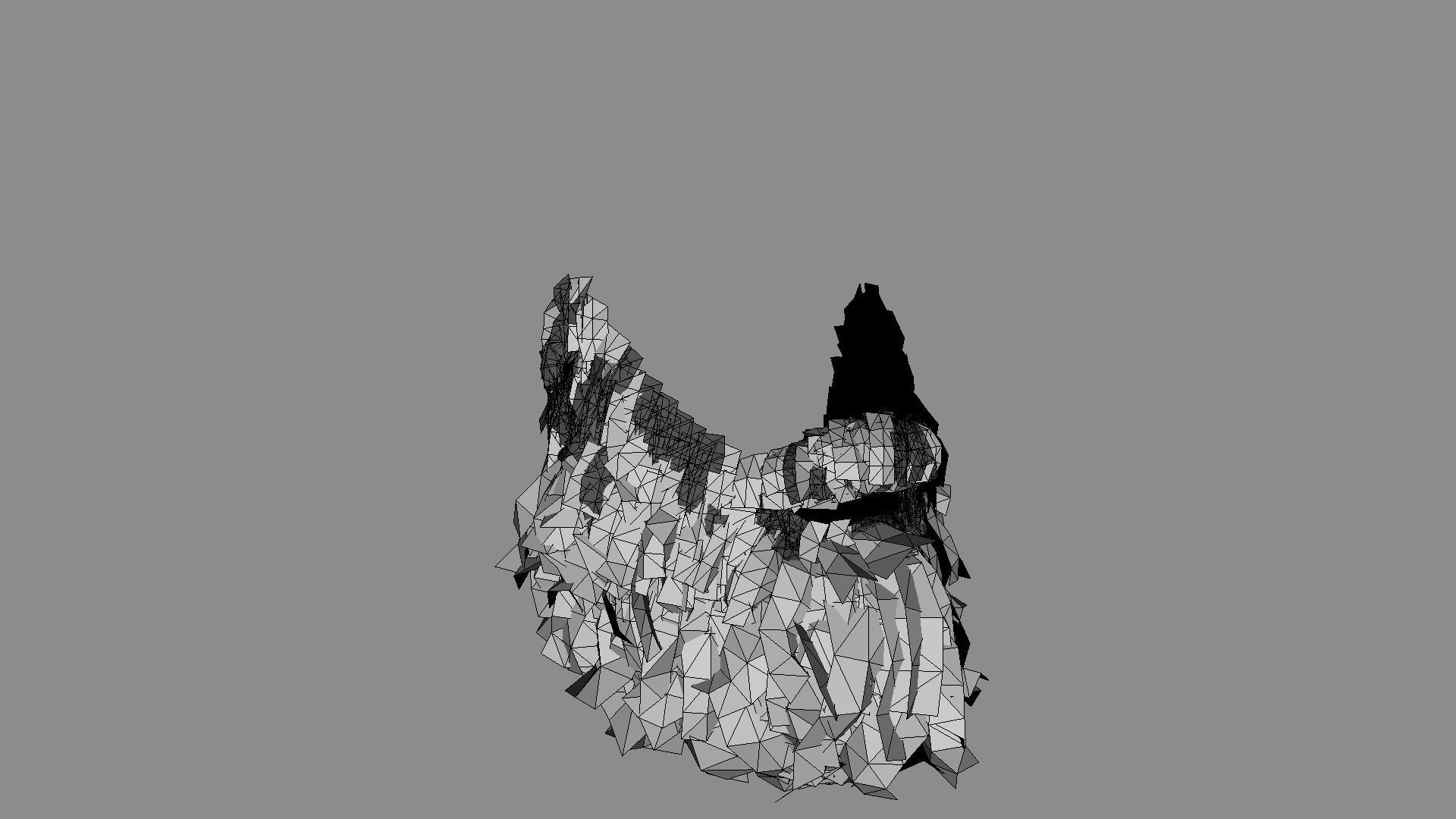 Knight beard low poly hair cards  Low-poly 3D model_2