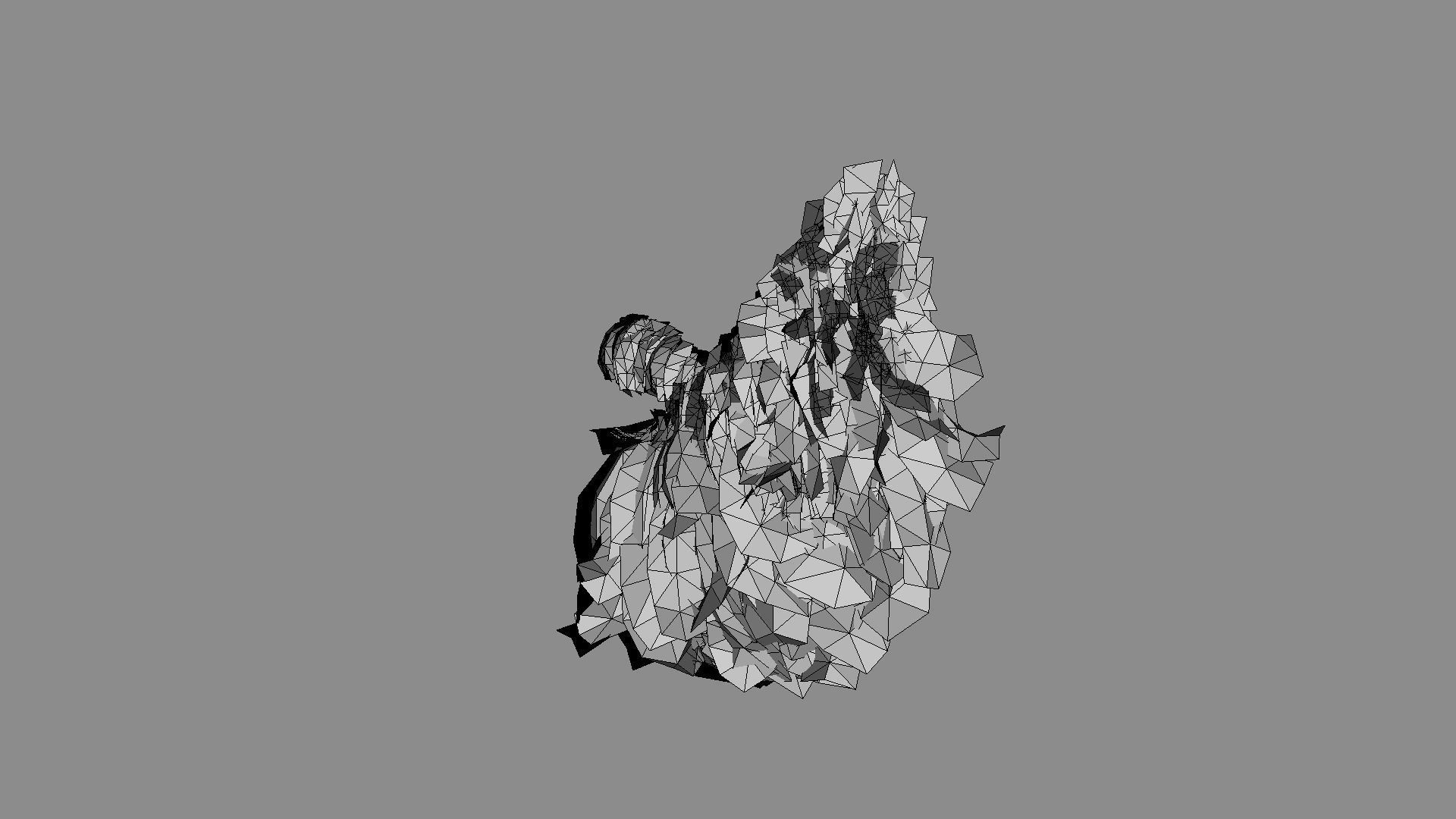 Knight beard low poly hair cards  Low-poly 3D model_5