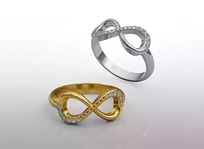 Ring of infinity with stones 3D print model