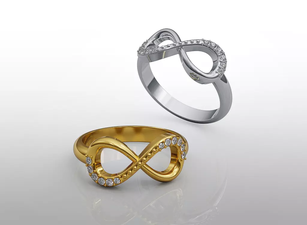 Ring of infinity with stones 3D print model