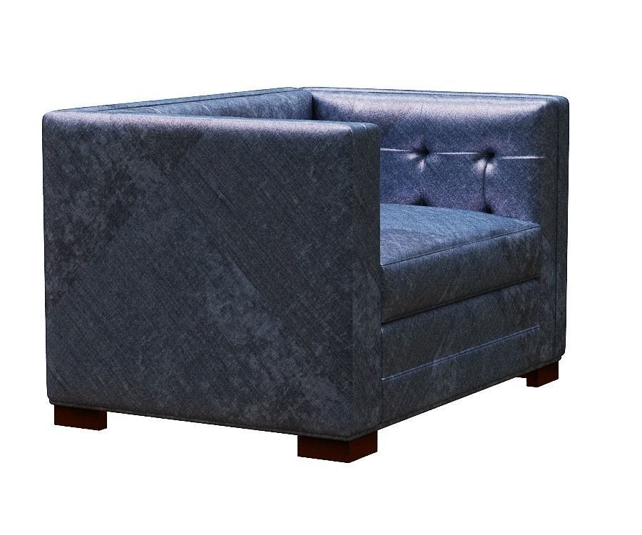 Armchair single seater Low-poly 3D model_2