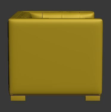 Armchair single seater Low-poly 3D model_9