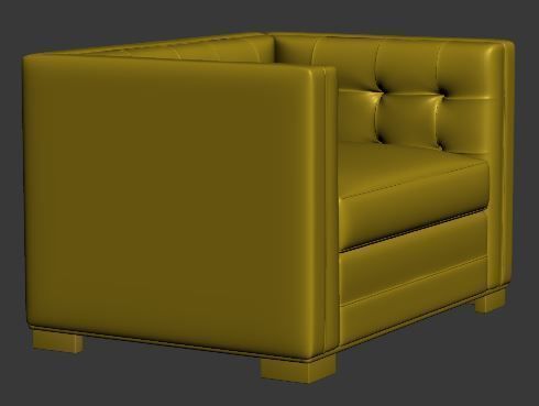 Armchair single seater Low-poly 3D model_8