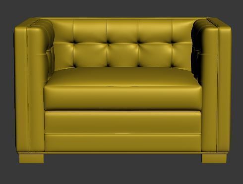 Armchair single seater Low-poly 3D model_6