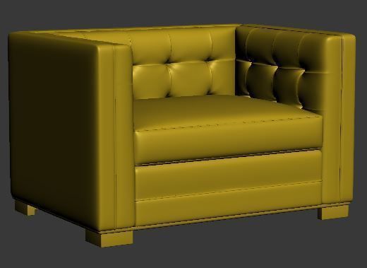 Armchair single seater Low-poly 3D model_7