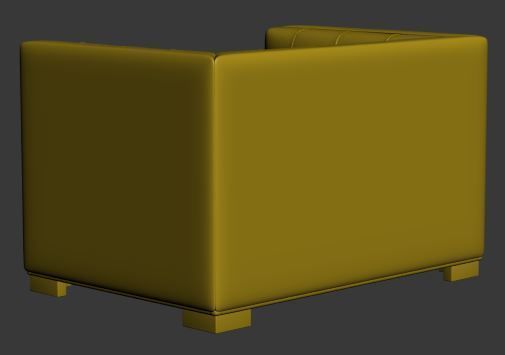Armchair single seater Low-poly 3D model_12