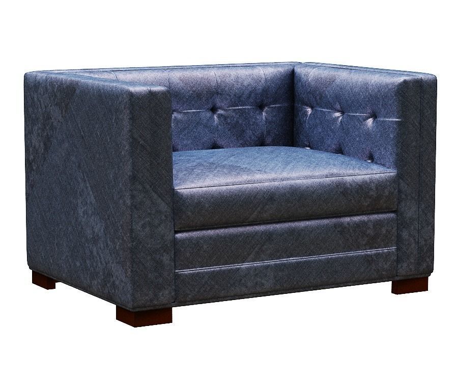 Armchair single seater Low-poly 3D model_1