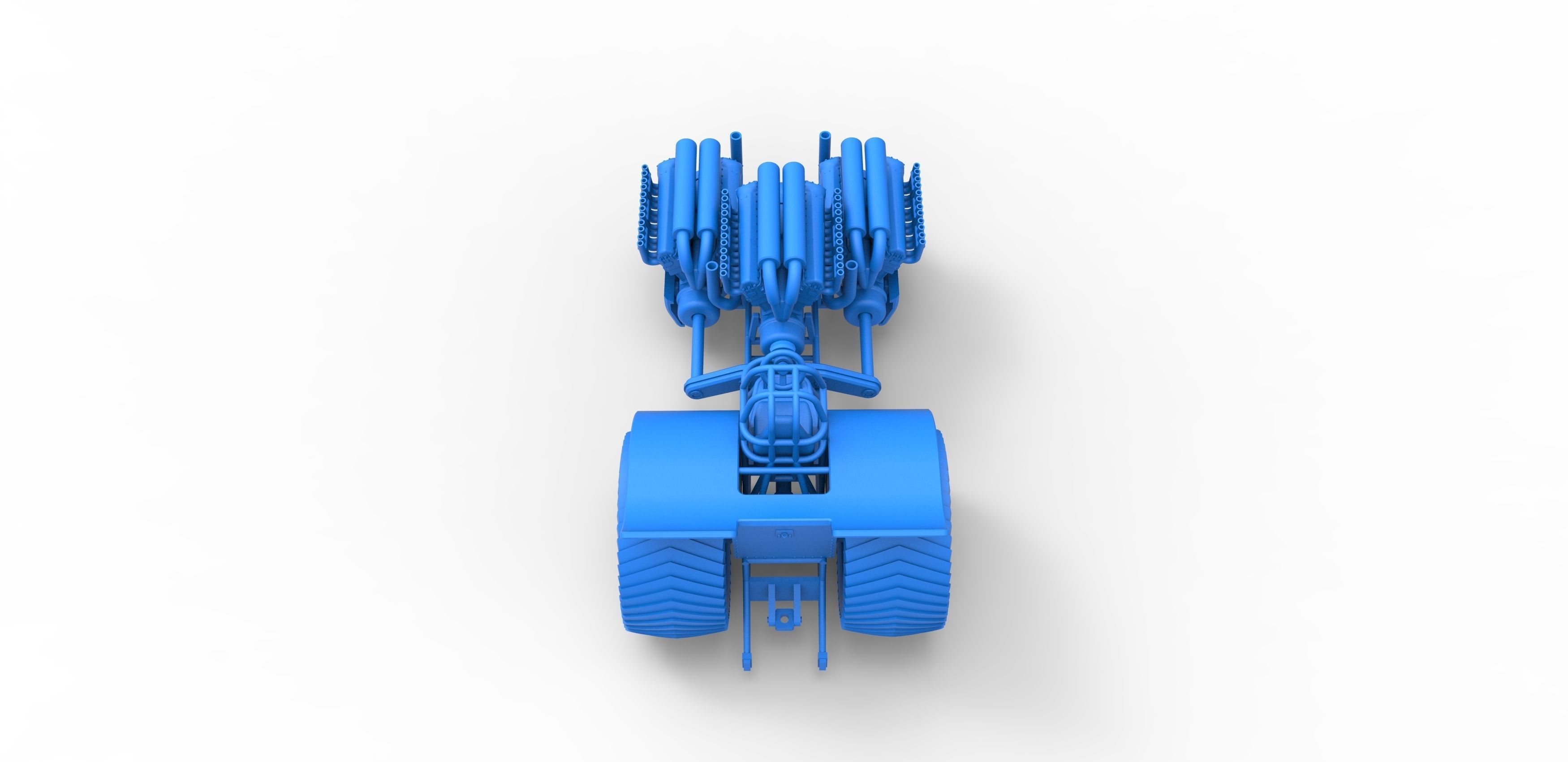 Pulling tractor with 3 engines V12 Scale 1 to 25 3D print model_25