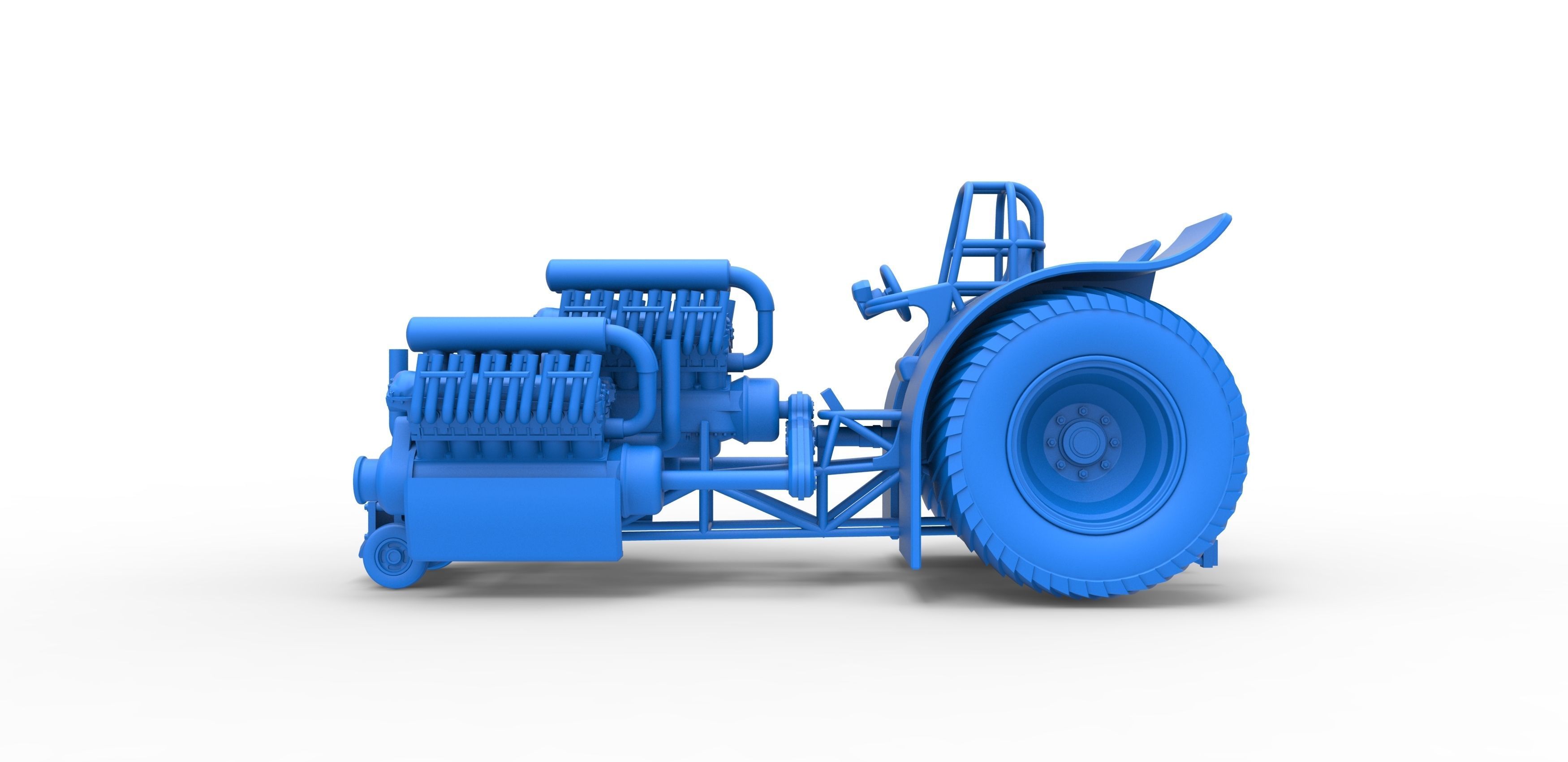 Pulling tractor with 3 engines V12 Scale 1 to 25 3D print model_20