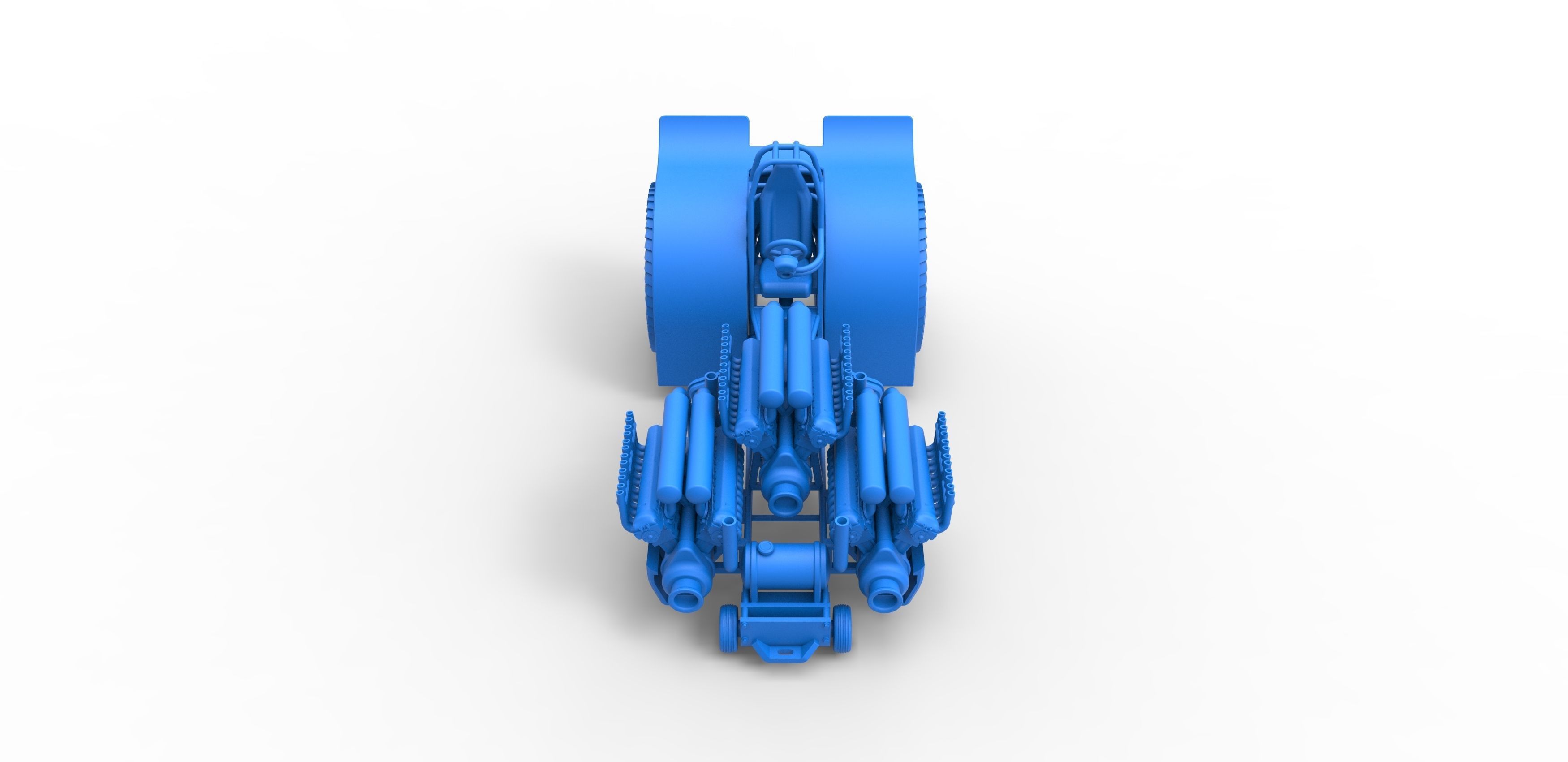 Pulling tractor with 3 engines V12 Scale 1 to 25 3D print model_18