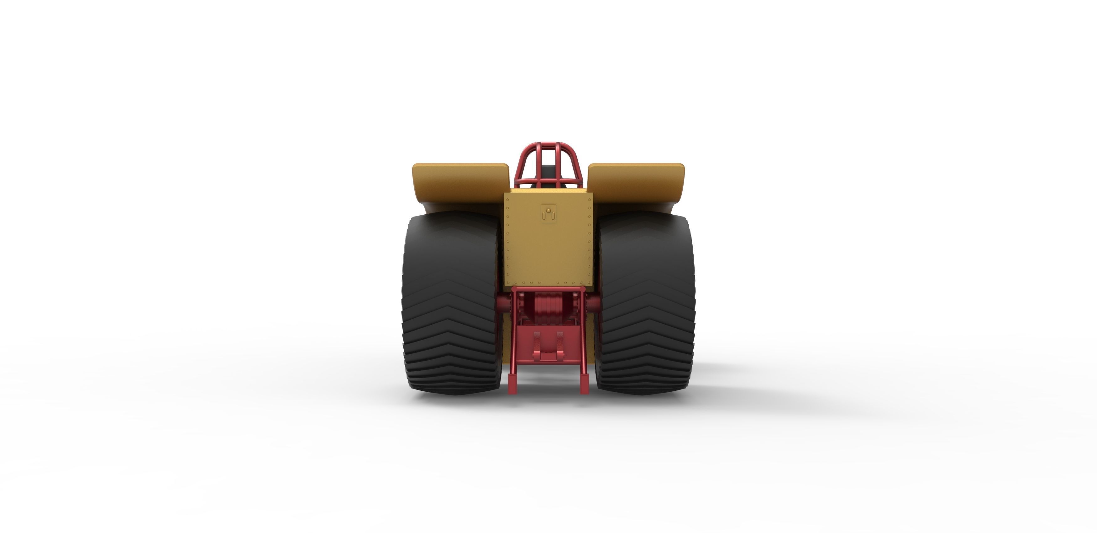 Pulling tractor with 3 engines V12 Scale 1 to 25 3D print model_13