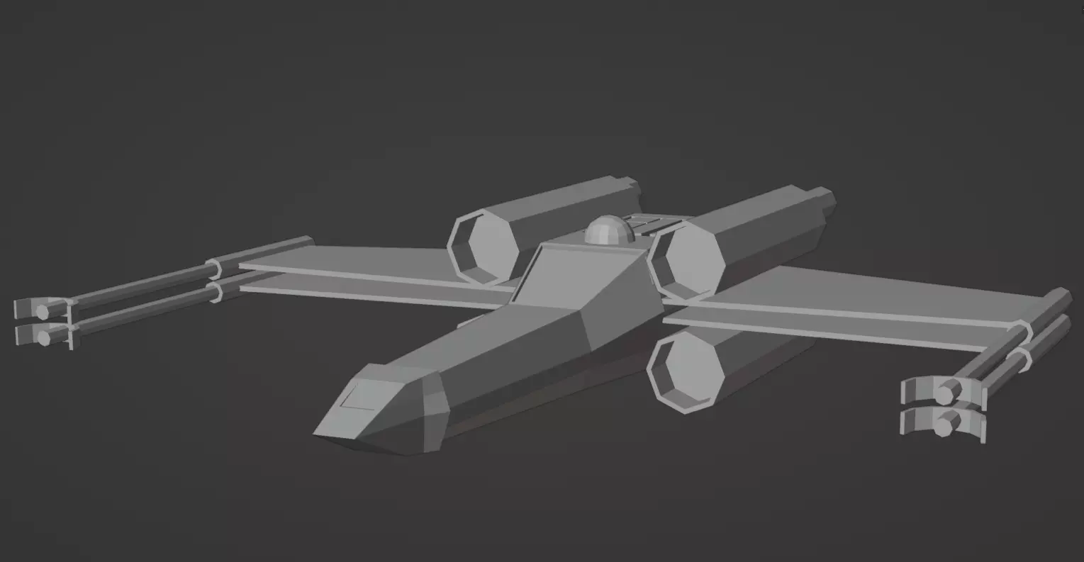 Low Poly X-Wing star wars x - fighter Free low-poly 3D model