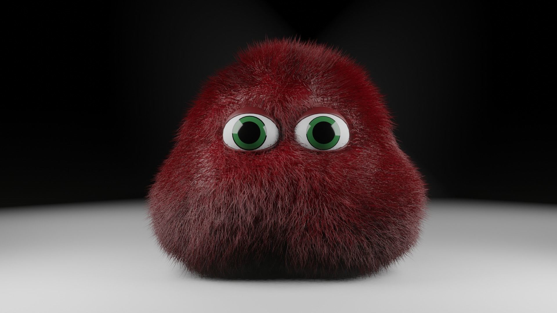 cute fluffy monster  Low-poly 3D model_4