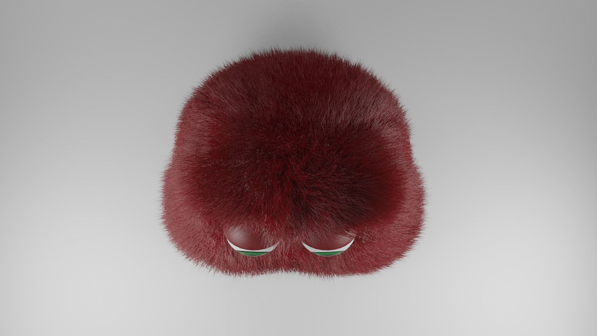 cute fluffy monster  Low-poly 3D model_2