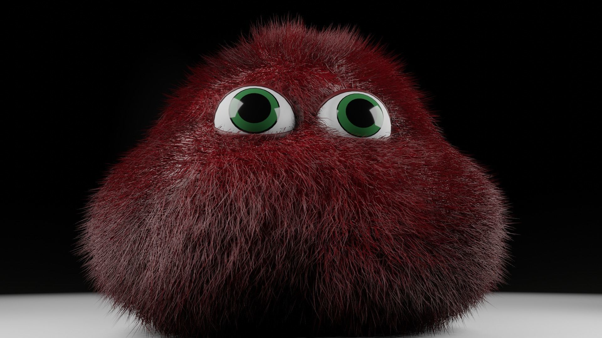 cute fluffy monster  Low-poly 3D model_3