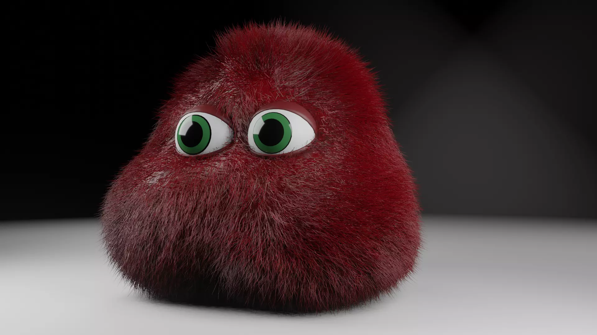 cute fluffy monster  Low-poly 3D model_0