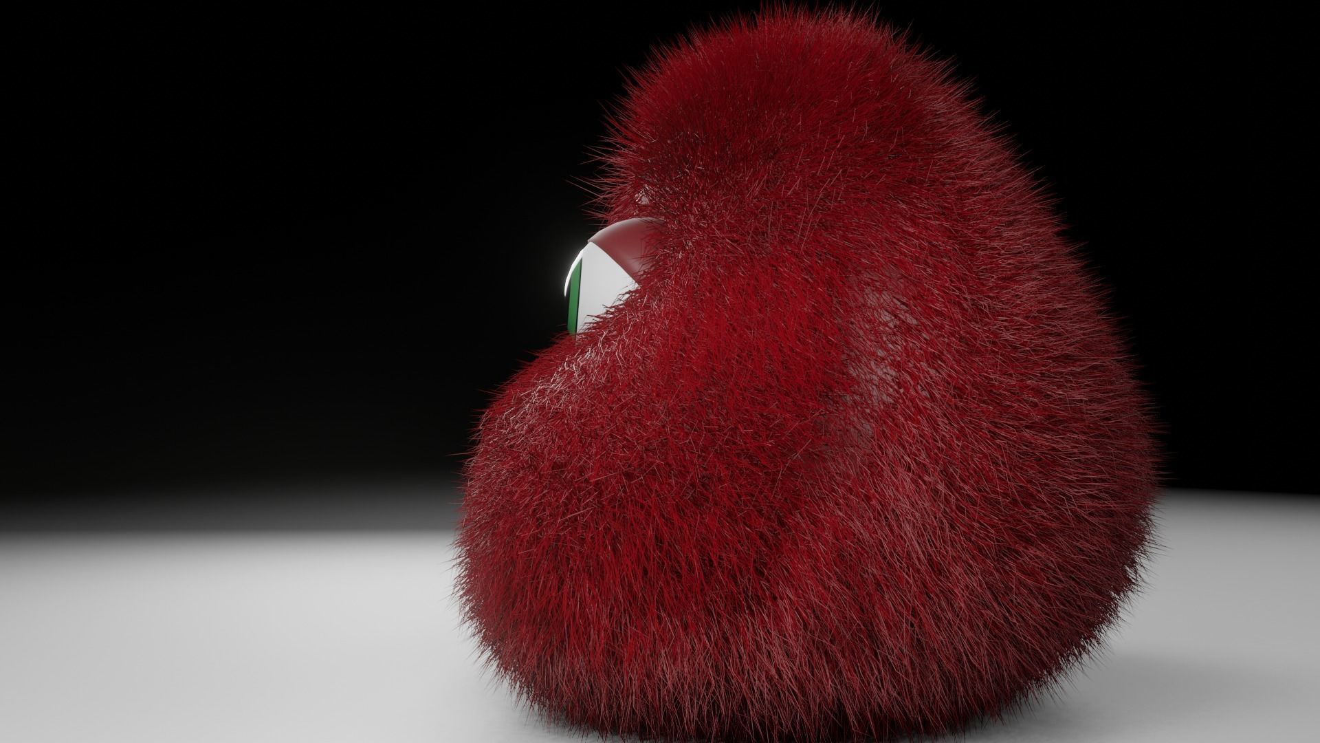 cute fluffy monster  Low-poly 3D model_1