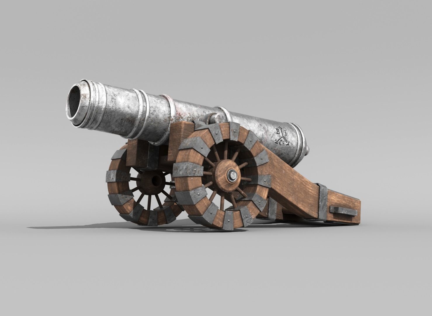 Pirate Cannon 3D model_2