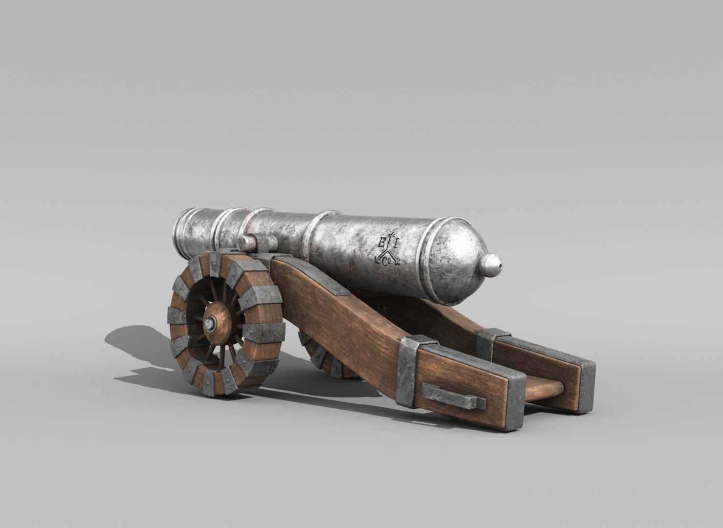 Pirate Cannon 3D model_1