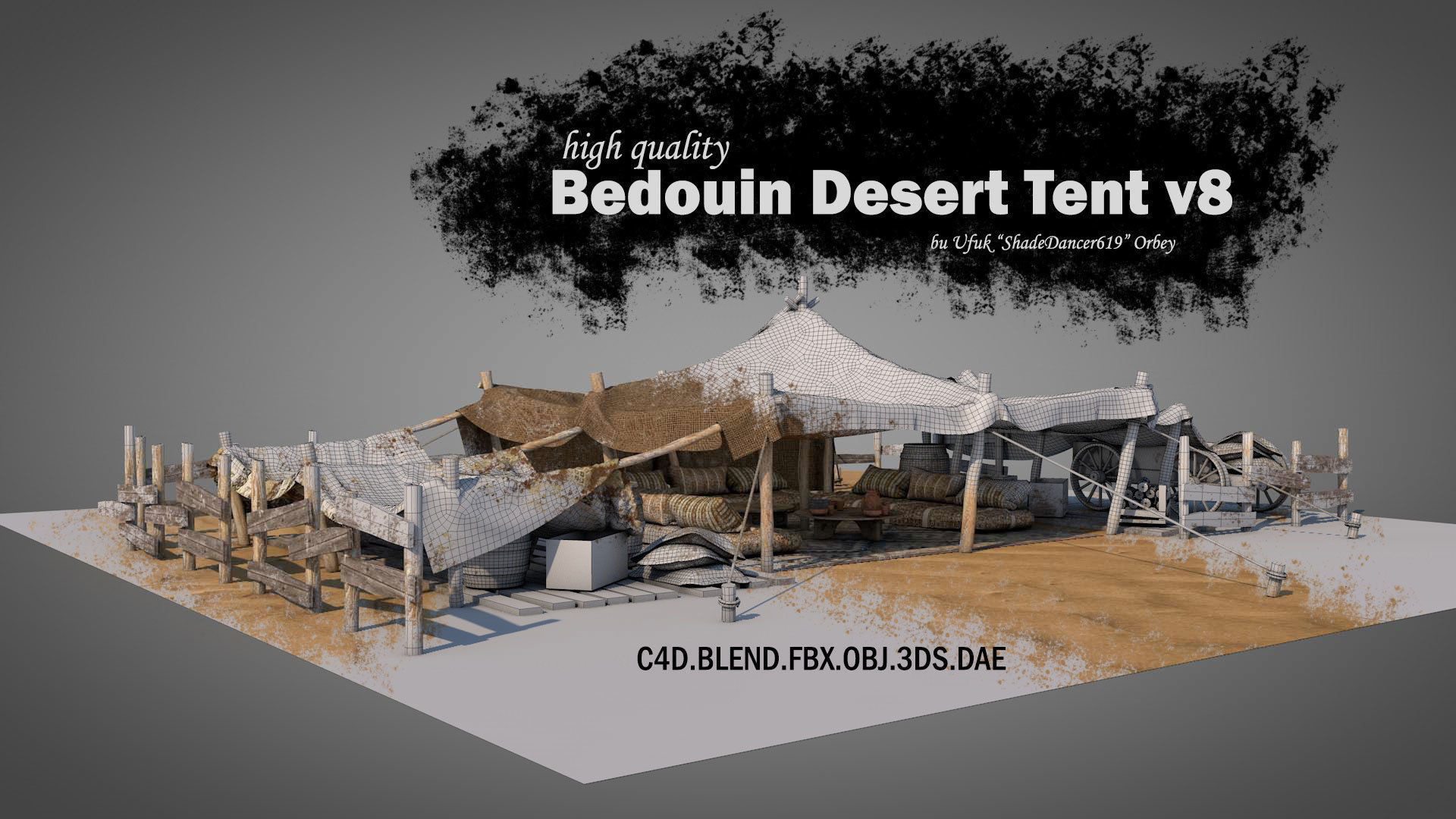 Bedouin Desert Tent v8 3D model_1