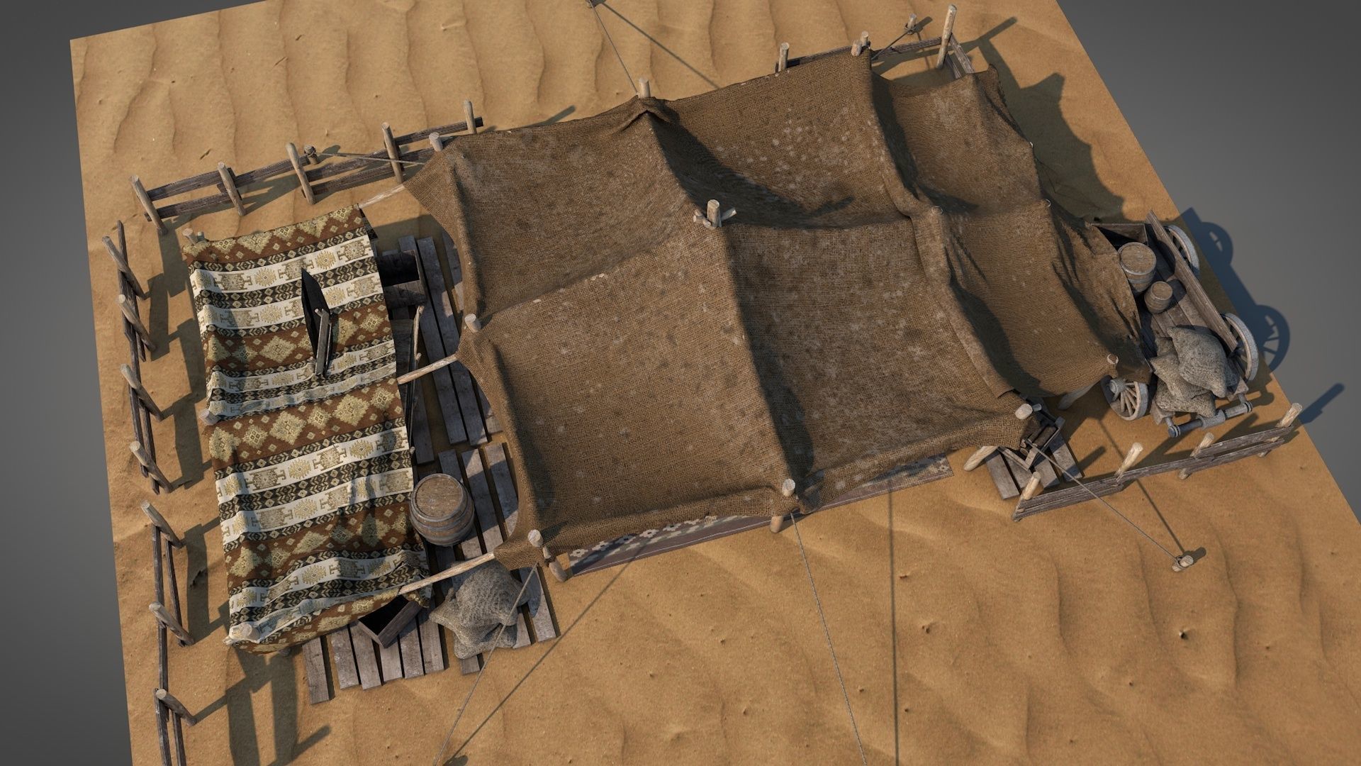 Bedouin Desert Tent v8 3D model_7