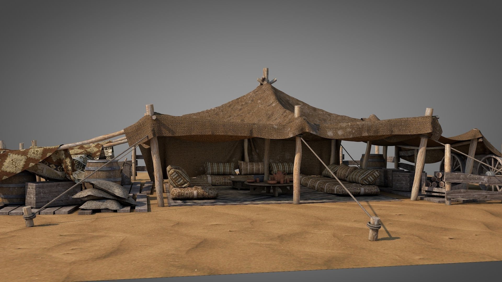 Bedouin Desert Tent v8 3D model_2