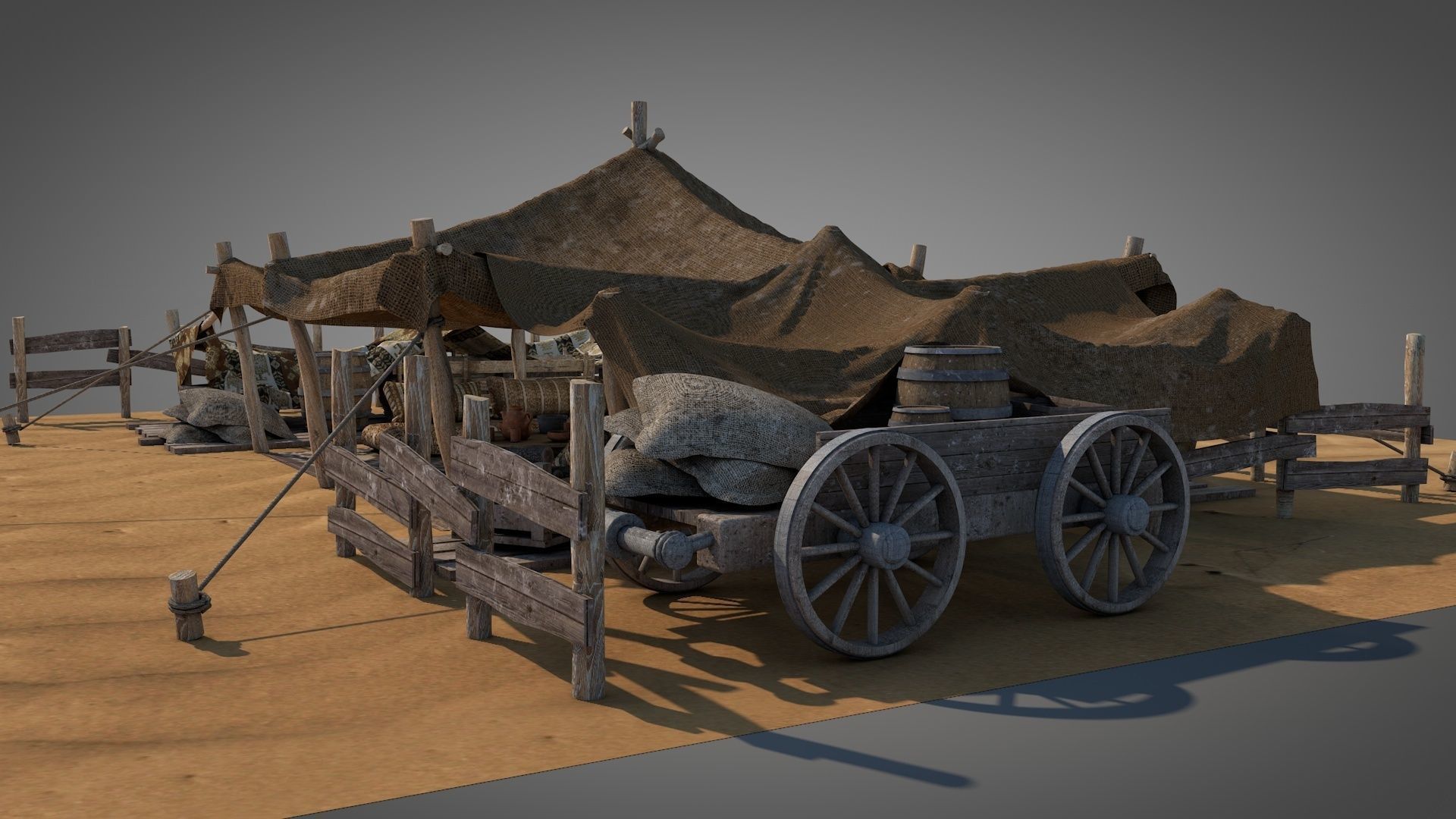 Bedouin Desert Tent v8 3D model_4