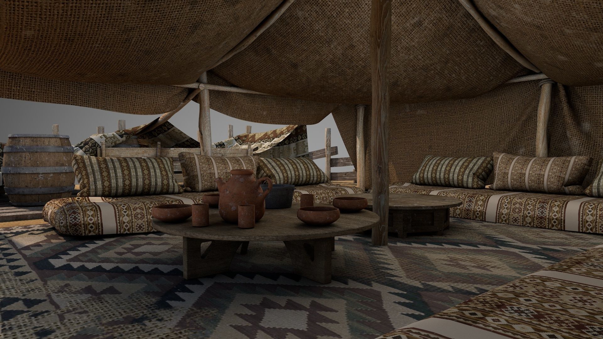Bedouin Desert Tent v8 3D model_9