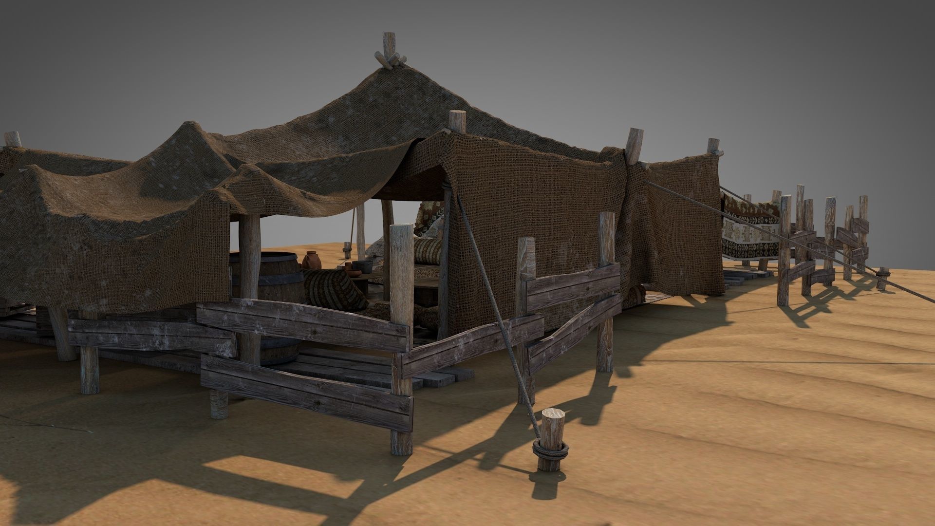Bedouin Desert Tent v8 3D model_5