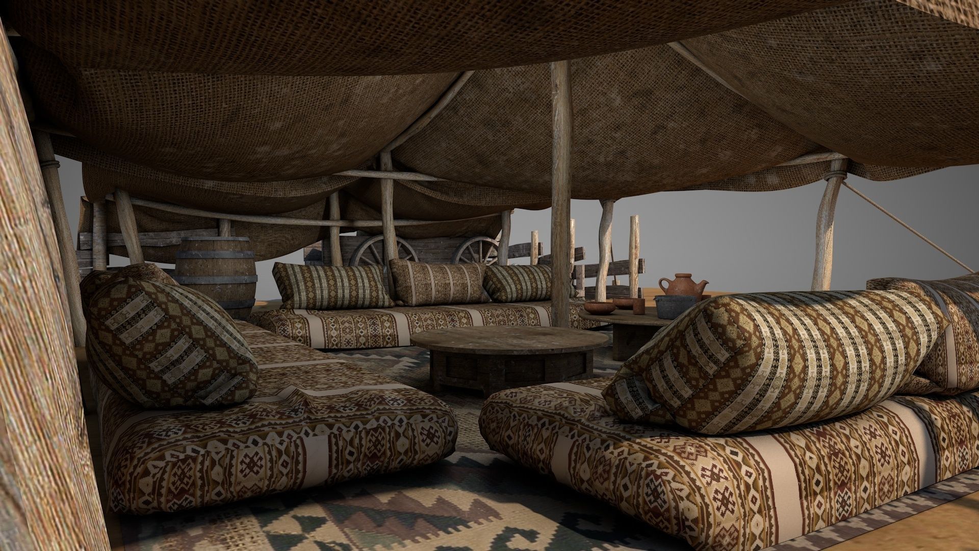 Bedouin Desert Tent v8 3D model_10