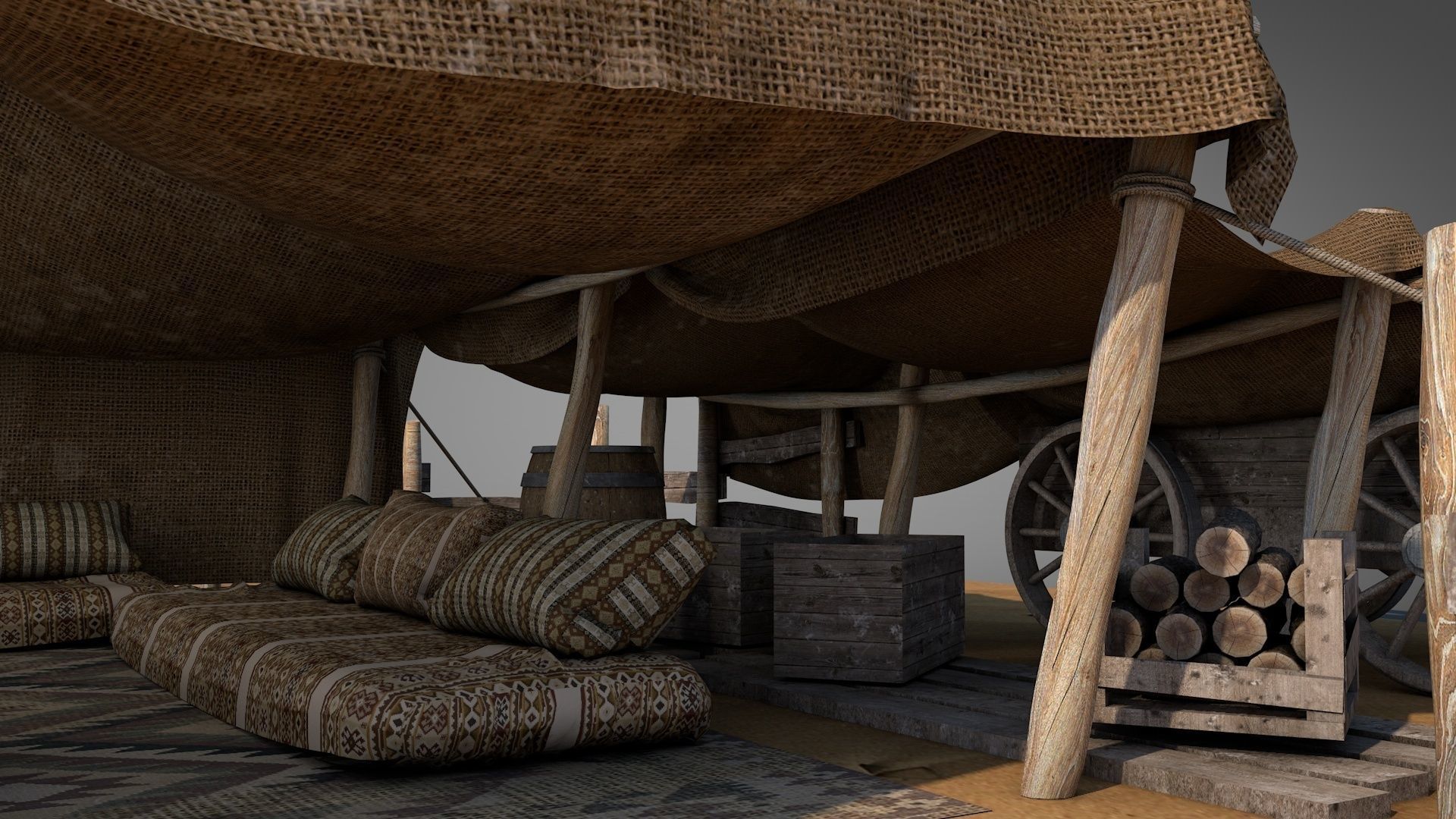 Bedouin Desert Tent v8 3D model_8