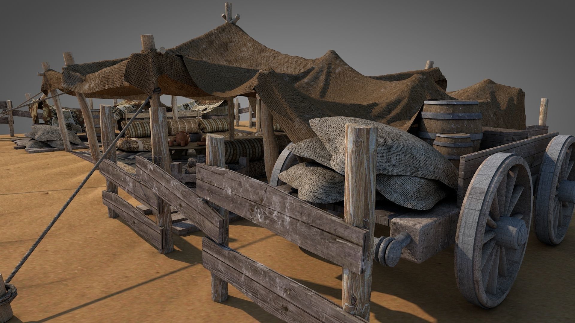 Bedouin Desert Tent v8 3D model_13