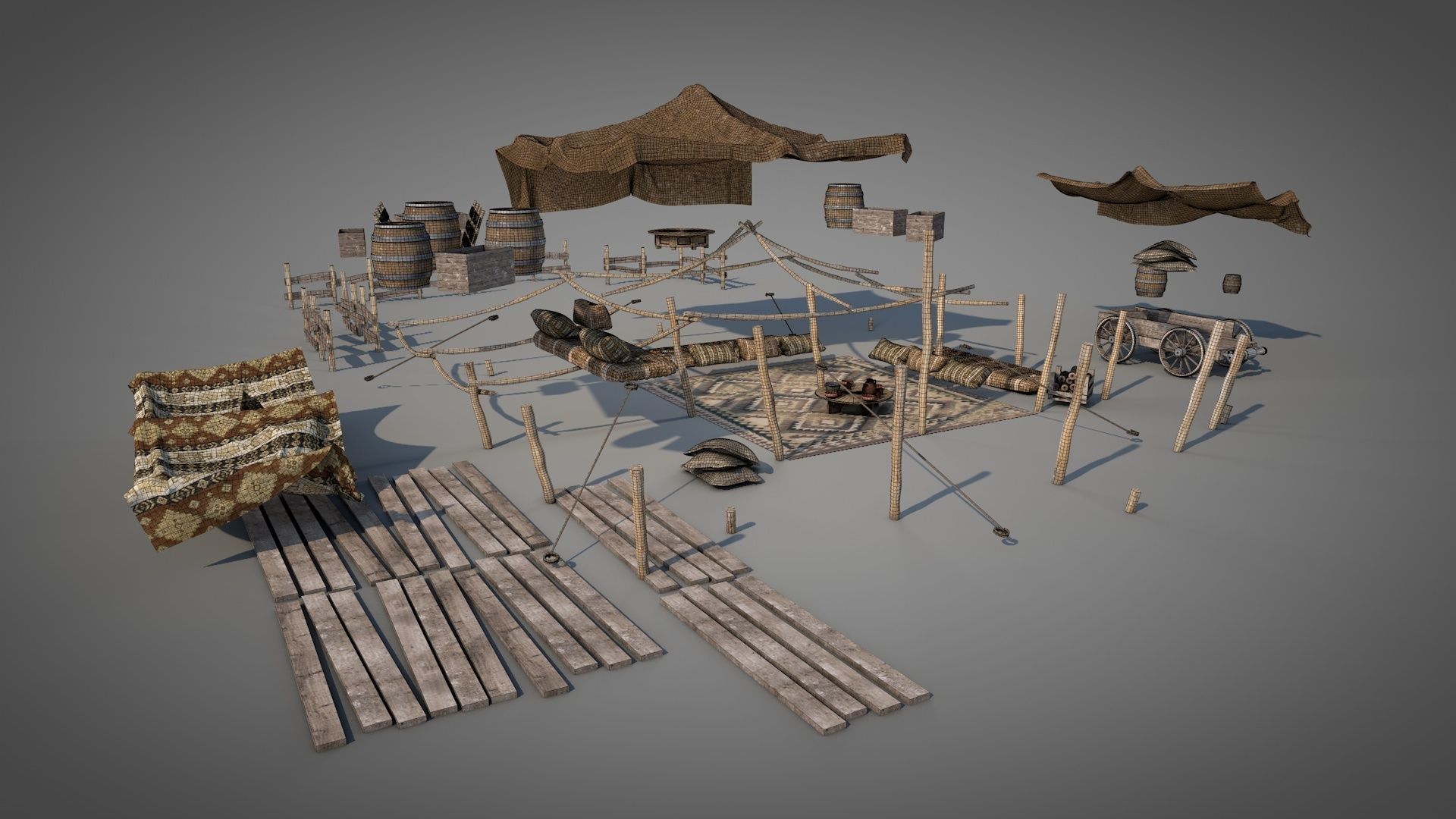 Bedouin Desert Tent v8 3D model_22