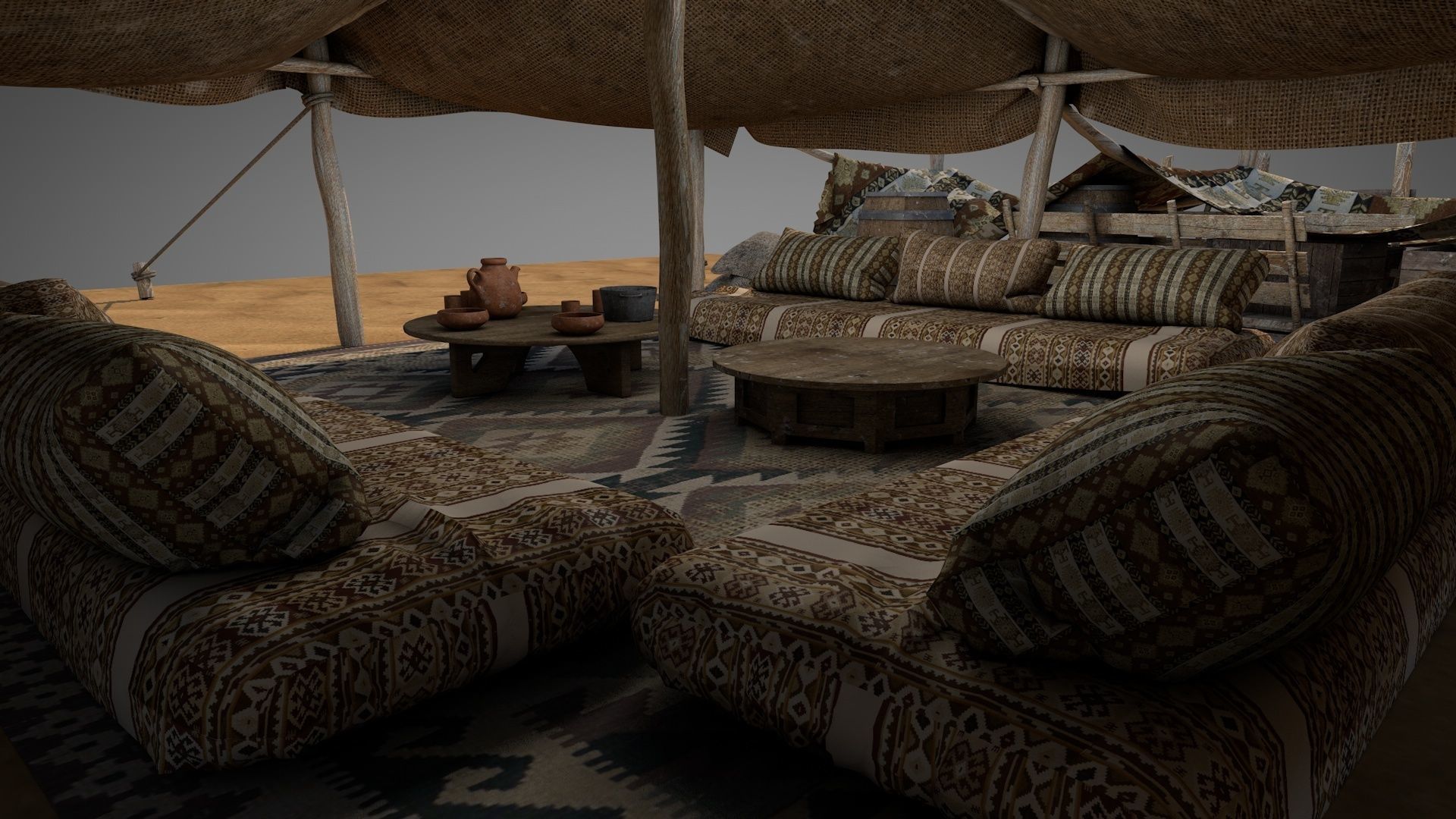 Bedouin Desert Tent v8 3D model_11