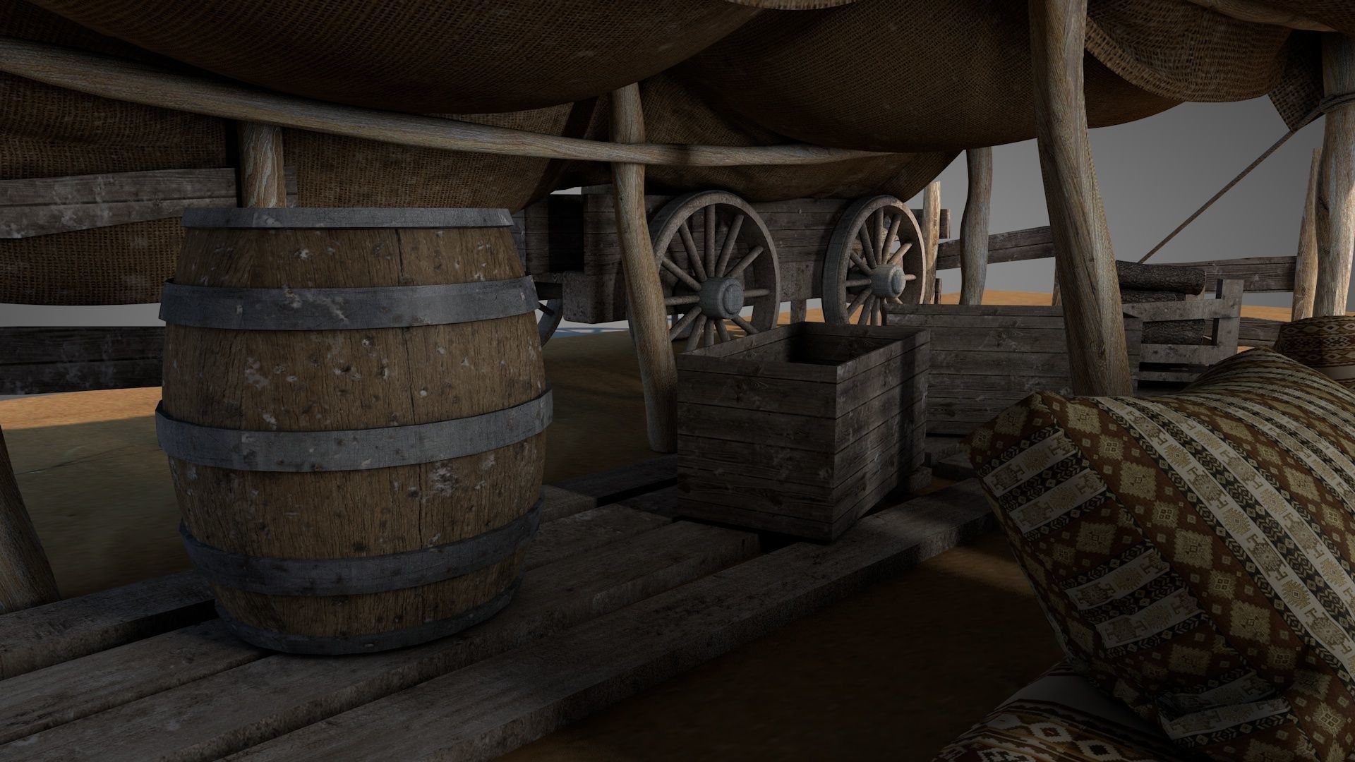 Bedouin Desert Tent v8 3D model_12