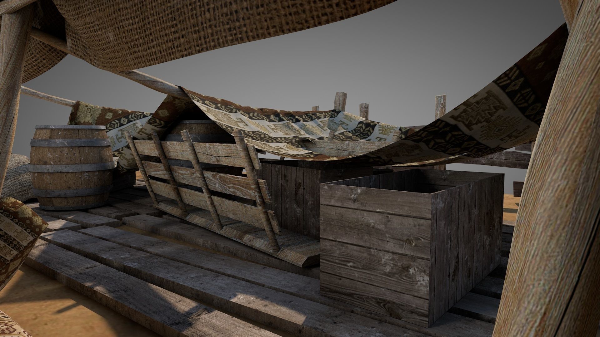 Bedouin Desert Tent v8 3D model_14