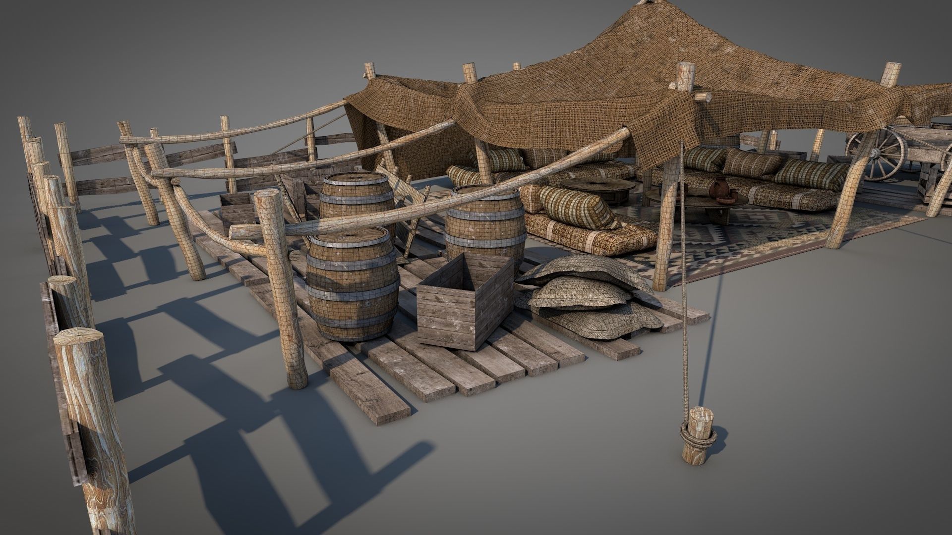 Bedouin Desert Tent v8 3D model_21