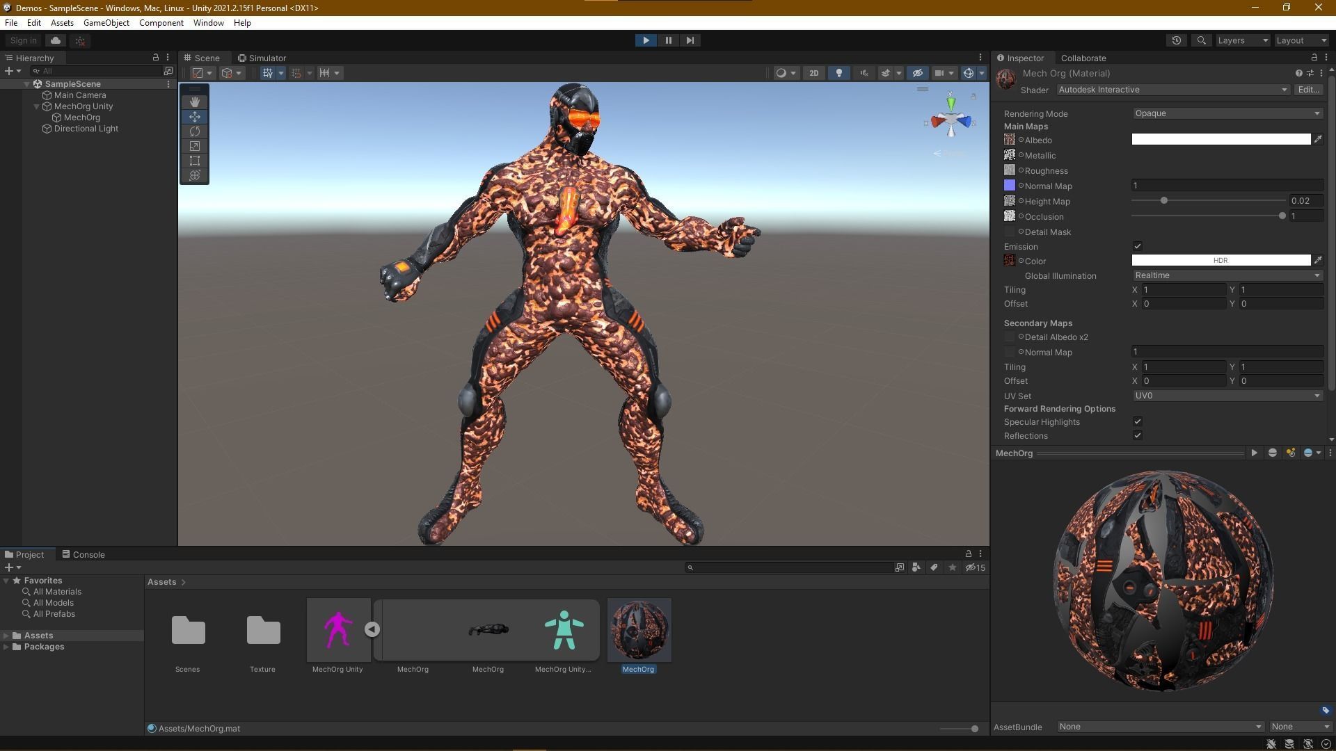 MechOrg Humanoid Cyborg Creature Rigged 3D Character Low-poly 3D model_16