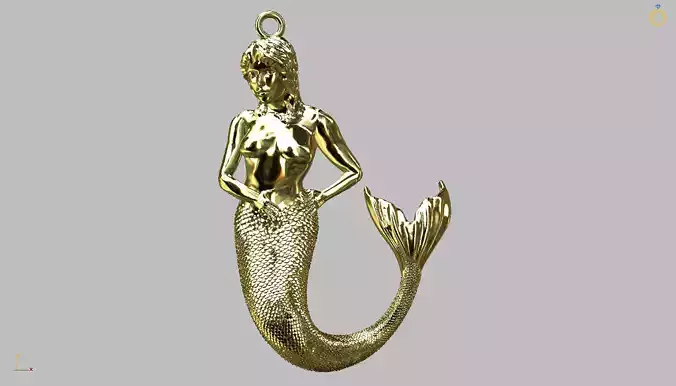 Mermaid Pendant 40mm
